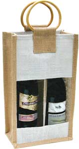 Two-Bottle Natural Wine bag with 1/2 Window