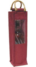 One-Bottle 1/2 Window Burgundy Wine Bag